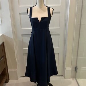 Elegant Navy Blue Sleeveless Dress